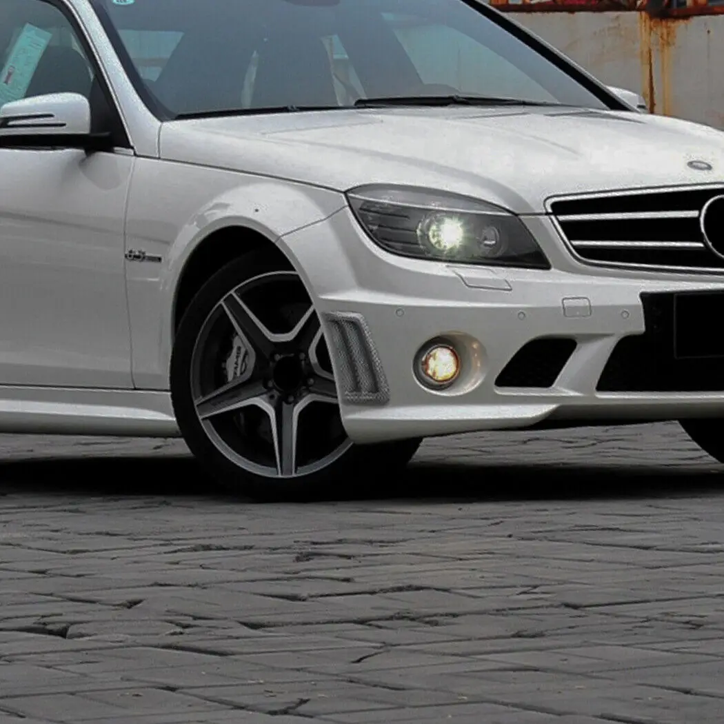 For Benz W204 S204 C63 AMG 2007 2008 2009 2010 Car Front Bumper Splitter Side Air Vent Outlet Covers ABS Accessories view 5