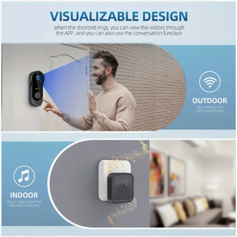 Never Miss a Visitor: Wireless Video Doorbell with Long-Lasting Battery & HD Camera!