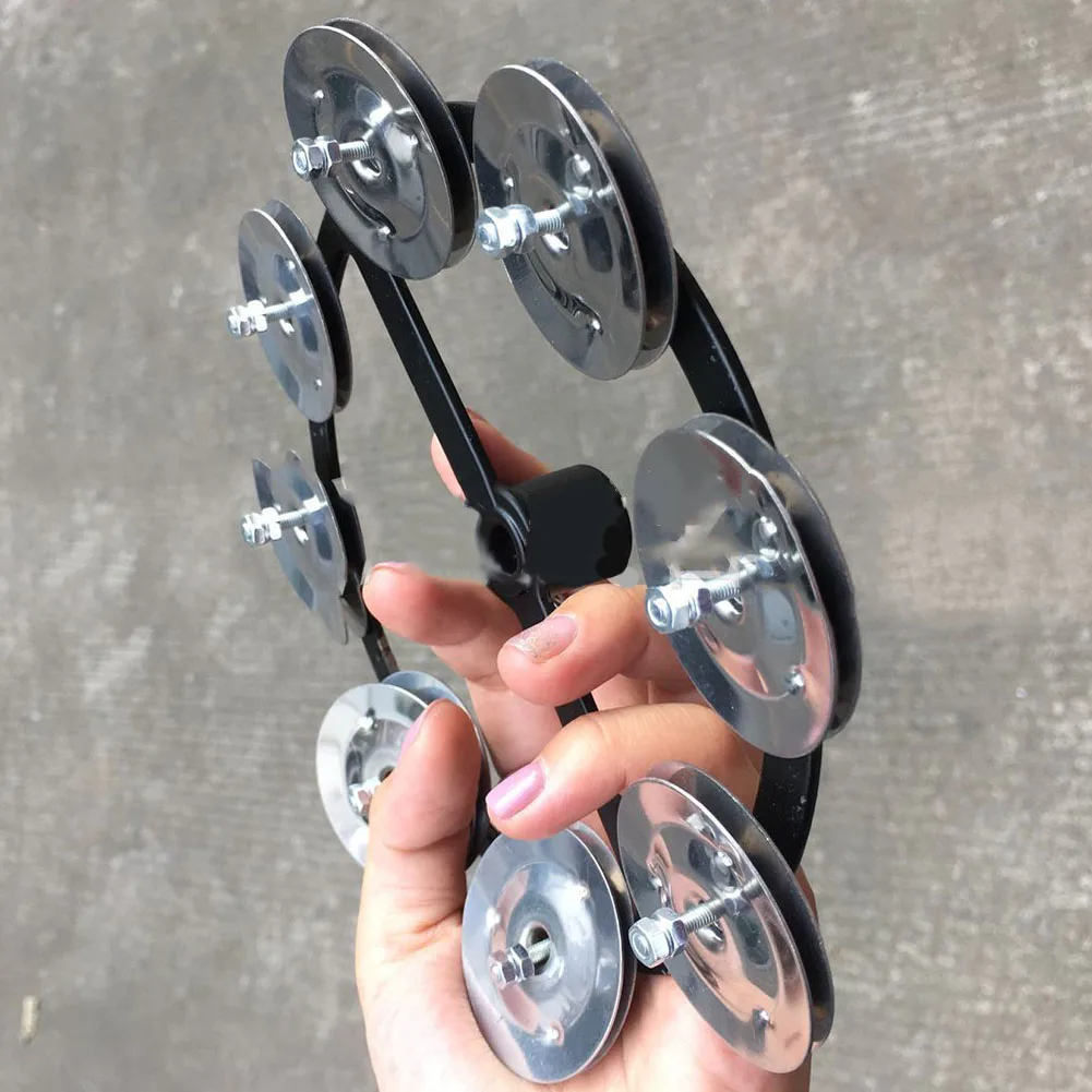 Portable Hi Hat Tambourine Iron Steel Bells Drum Set 14cm Cymbals Percussion Parts For Quick Setup Adjustment Removal Cymbal