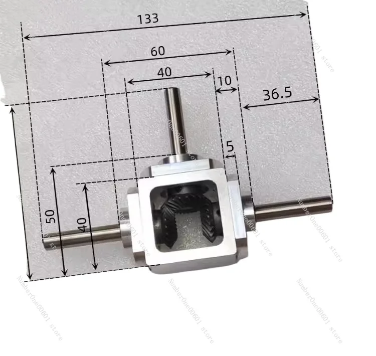 1:1 Cross Commutator Right Angle Drive Gearbox 1M 20T 8MM Spiral Bevel Gear Reducer