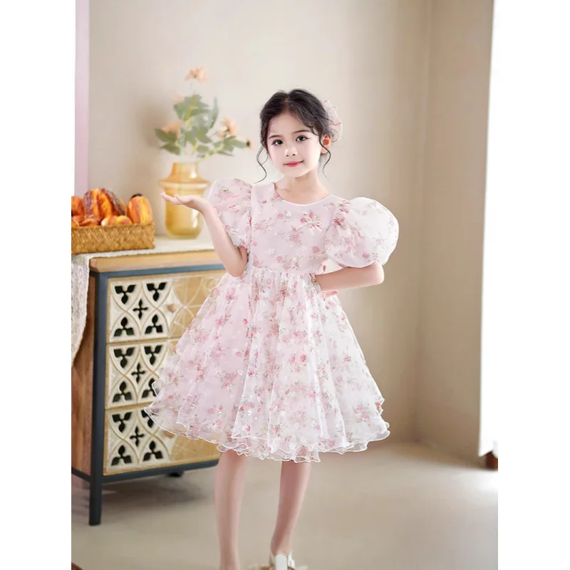 

Girls Beach Princess Dress Children's Wear Daily Versatile Chiffon Cool Dress Birthday First Birthday Baby Girl Dress