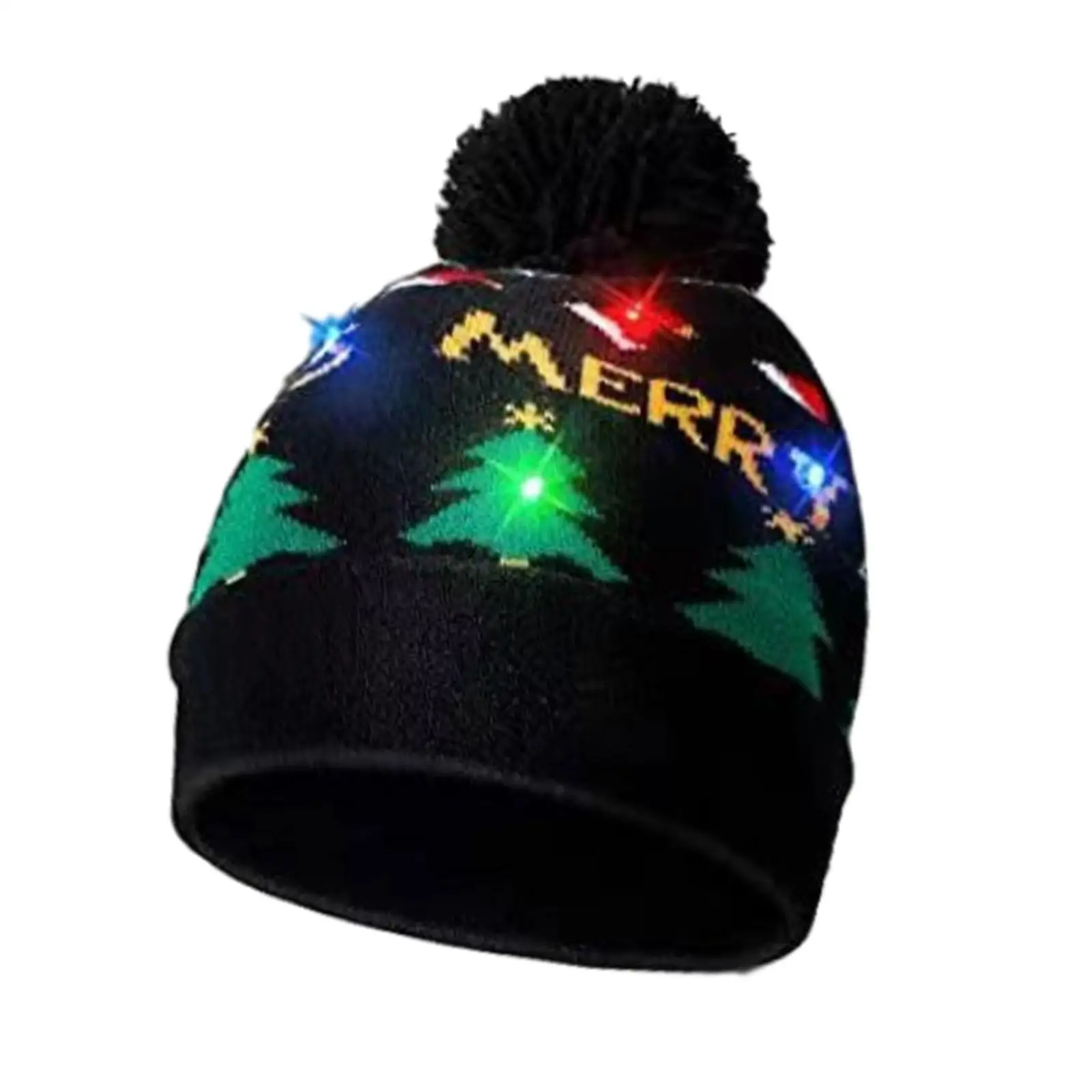 Berretto natalizio Berretto lavorato a maglia leggero e morbido per adulti Berretto casual per bambini Cappello invernale illuminato per forniture per feste di Capodanno