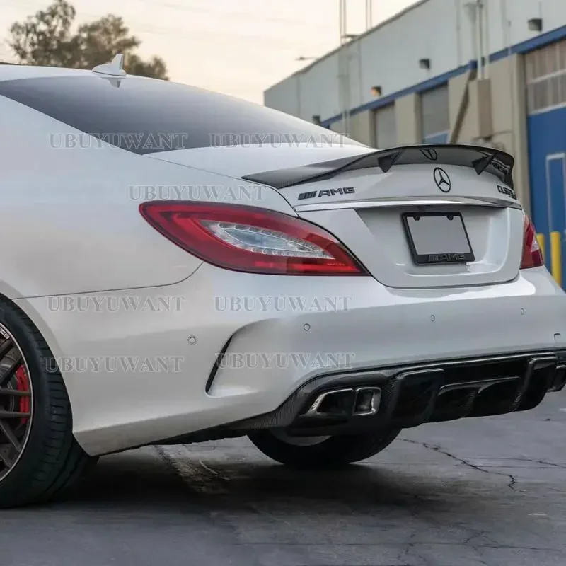 W218 Carbon Fiber Rear Trunk Boot Spoiler For 2012 - 2018 CLS Class CLS350 CLS400 CLS450 CLS500 CLS63 Sedan Fitment Guaranteed