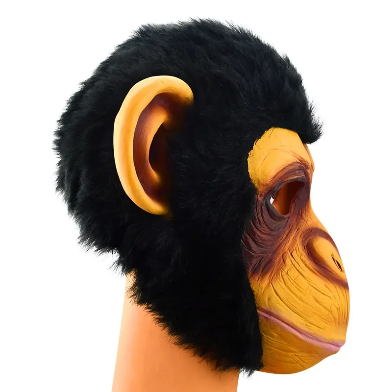 Máscaras de Cosplay, máscara de animales, chimpanzés, mono, máscaras de cabeza completa, látex para adultos, fiesta de Halloween, disfraz de Carnaval