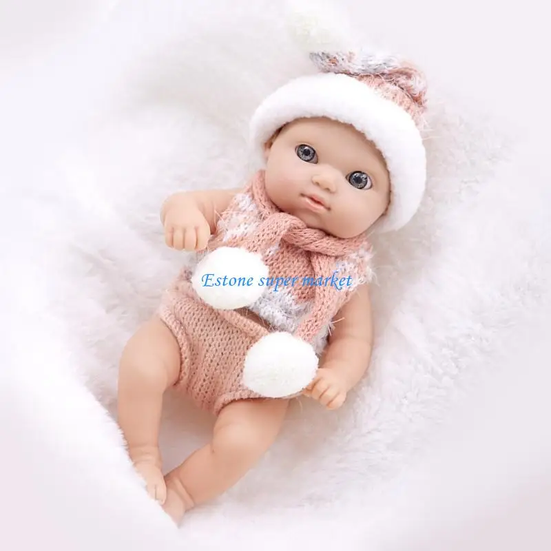 

090B Realistic Baby Girl Newborns Doll 8inch Vinyls Child Friend Asleep Toy