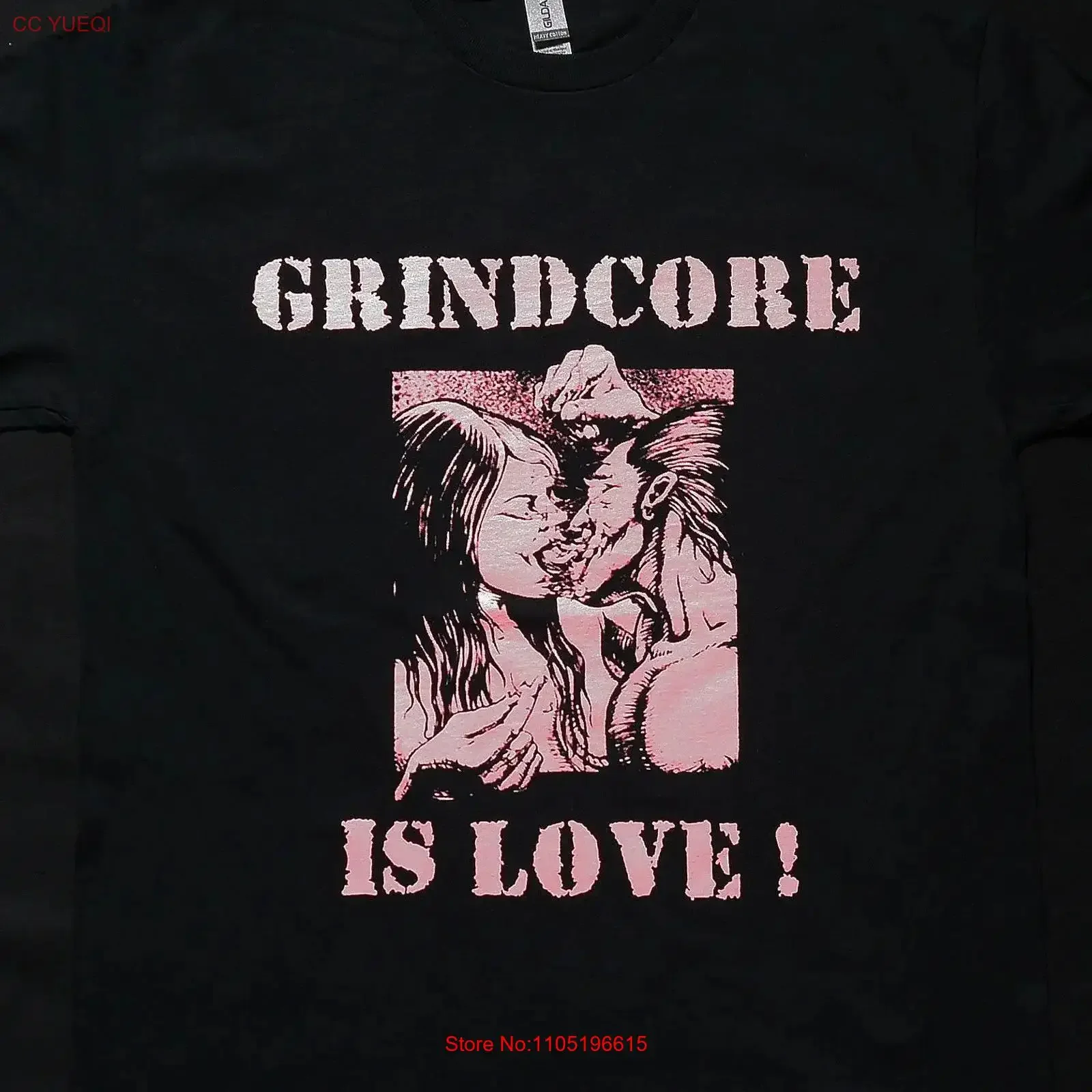 Футболка GRINDCORE IS LOVE, винтажная, универсальная, дышащая, повседневная, растянутая, мягкая, слегка, топ унисекс для повседневной носки