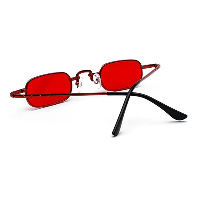 2Pcs Retro Punk Glasses Clear Square Sunglasses Female Retro Sunglasses Men Metal Frame - Red & Black + Black Gray