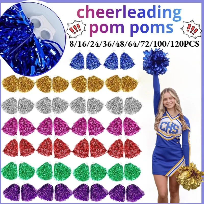 

8-200PCS Cheer Pom Poms for Sports Team Spirit Cheering Dance Plastic Cheerleader Pompoms for Stage Performance Carnival Celebra