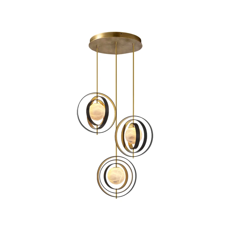 Home Deco Natural Marble Globe 2026 Chandeliers Lighting Lustres Alabaster Hanging Lamps For Dinning Room