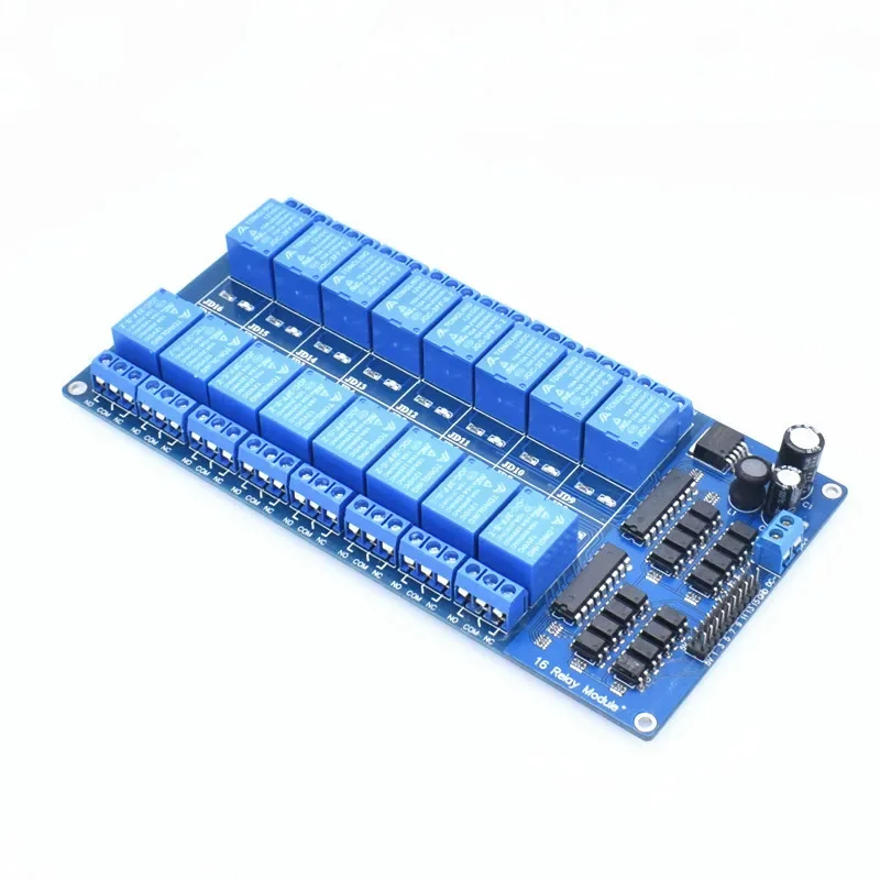 5V 12V 16 Channel Relay Module Interface Board For Arduino PIC ARM DSP PLC With Optocoupler Protection LM2576 Power