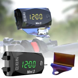 Reloj electrónico 3 en 1 para motocicleta, voltímetro con pantalla Digital LED, Universal, impermeable, a prueba de polvo, equipo de termómetro electrónico