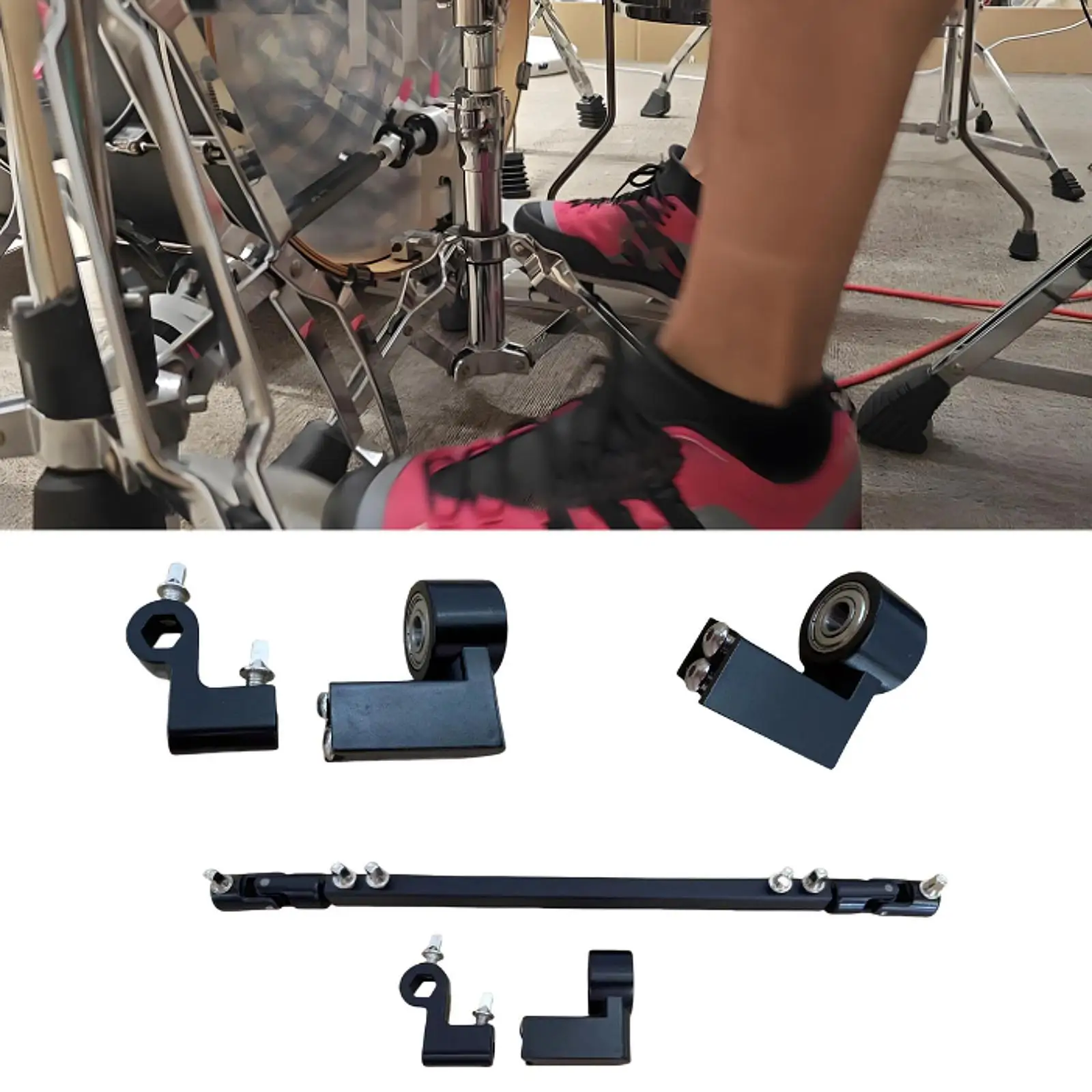 

Drum Hammer Beater Pedal Mount Stable Connector Easy Installation Bass Drum Pedal Beater Holder for Musical Instrument Fittings