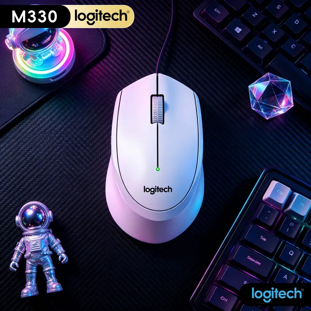 Logitech M330 Silent Wireless Mouse Quiet Operation Avoid Disturb Others For Laptop PC Library Office Study Usage