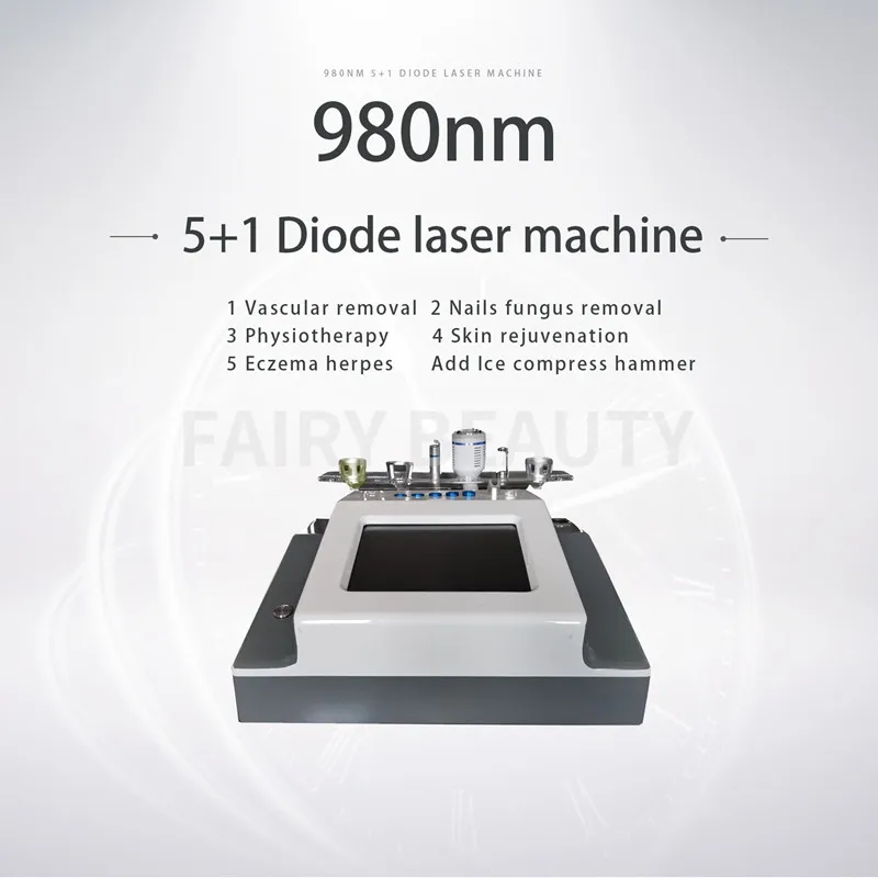 5 In 1 980nm Laser Diode Vascular Removal Machine For Spider Vein Red Blood Vessels Removal Skin Rejuvenation Varicose Treatment