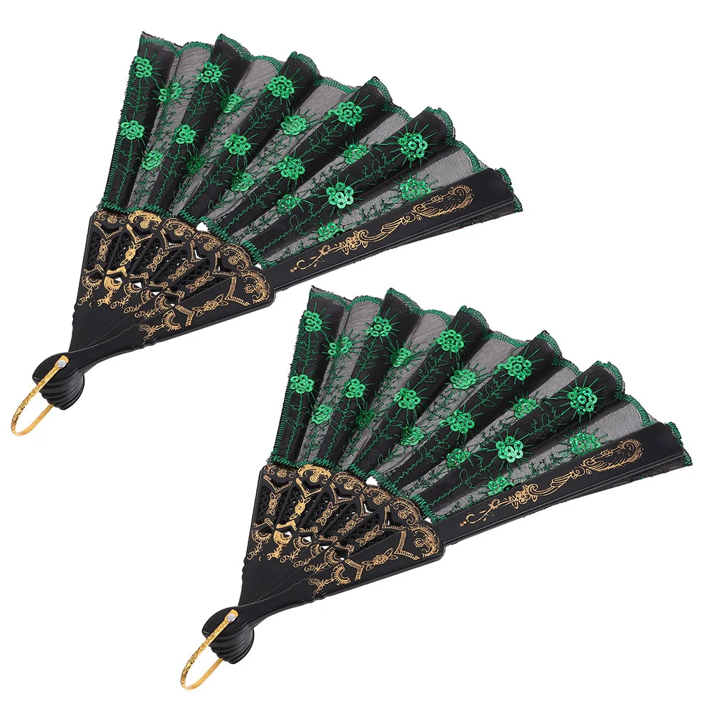 พัดพับลายยูง 2 ชิ้น ดีไซน์สวยงาม สไตล์จีนโบราณ พัดมือถือ พกพาสะดวก ใช้สำหรับเต้นรำ งานแต่งงาน ถ่ายรูป ของตกแต่งฤดูร้อน