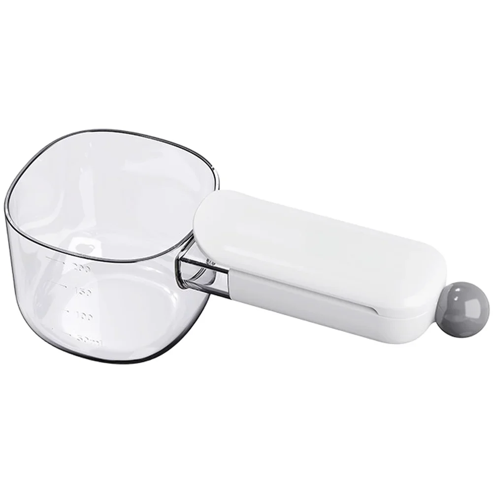 Measuring Scoop With Built In Fastener For Bag Closure Suitable For Rice Flour Grains And Other Dry Goods In Kitchen