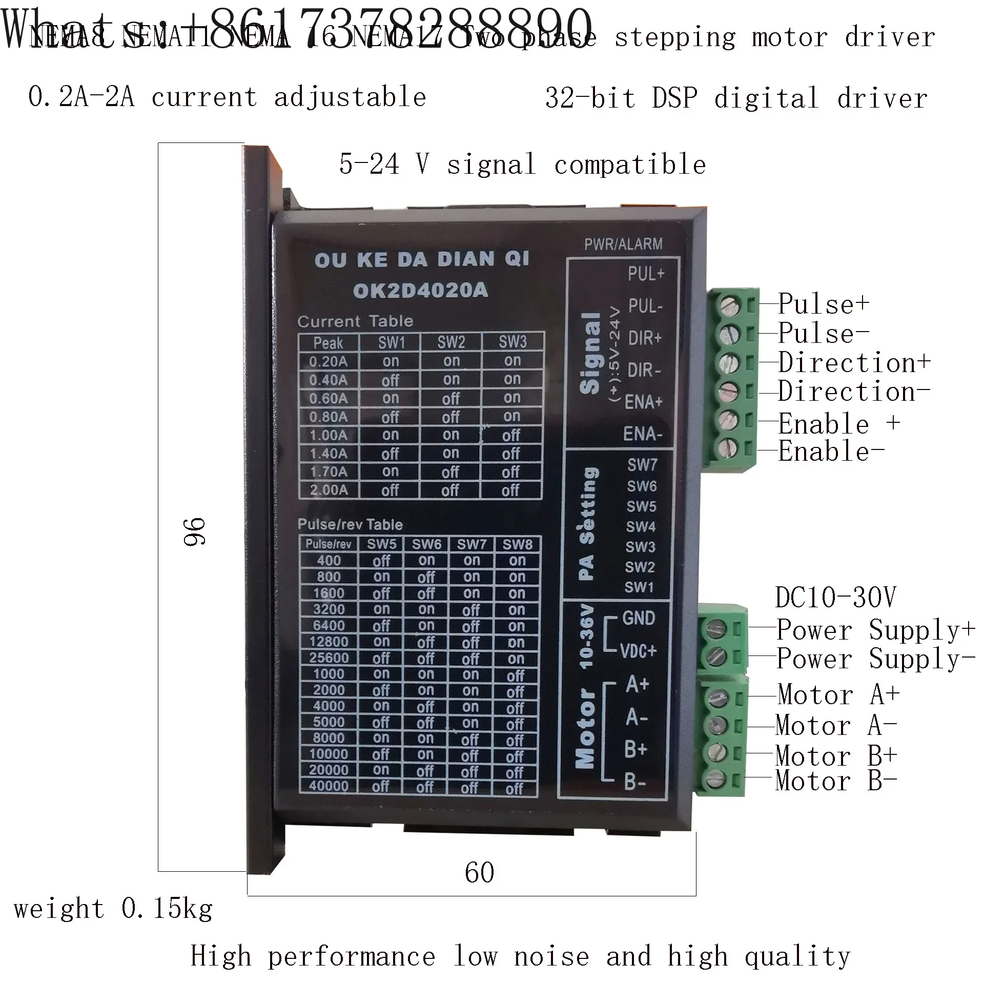 20 28 35 36 396 42 Stepper Motor Driver DC10-36V Two Phase Stepper Motor Driver