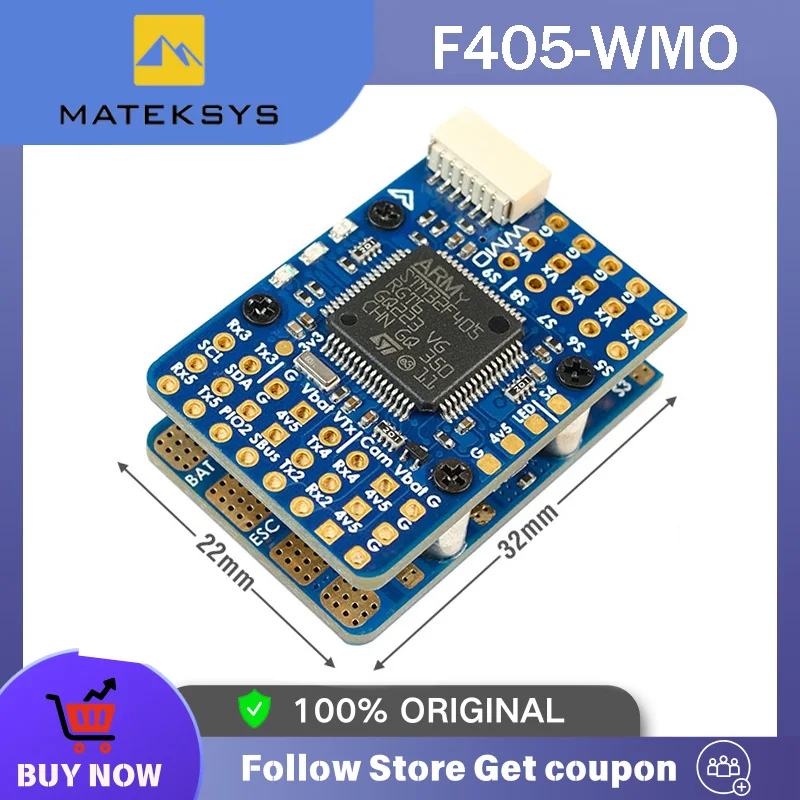 

MATEK MATEKSYS F405-WMO Flight Controller STM32F405RGT6 ICM42688P 2~6S Built-in OSD Blackbox For RC FPV Fixed Wing Drone F405