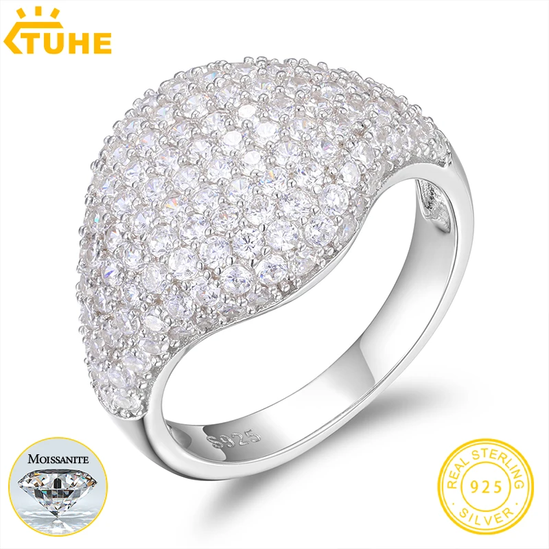 Classic Women Ring 925 Silver For Women Moissanite VVS1 D Color With Gra Certificate Pass Diamond Tester