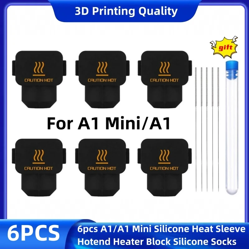 

A1 Mini Silicone Heat Sleeve Hotend Heater Block Silicone Socks，Extruder Heating Block Silicone Cover for Bambu Lab A1/A1 Mini