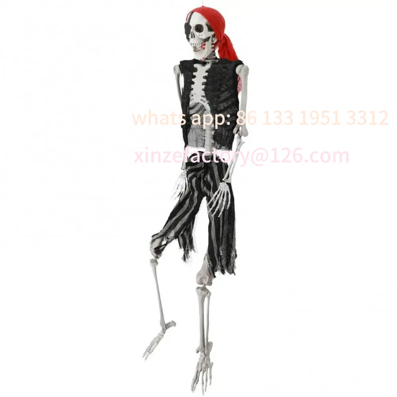 

Customizable 165cm Realistic Human Bones with Posable Joints Imitation Skeleton Pirate Styling Halloween Pose