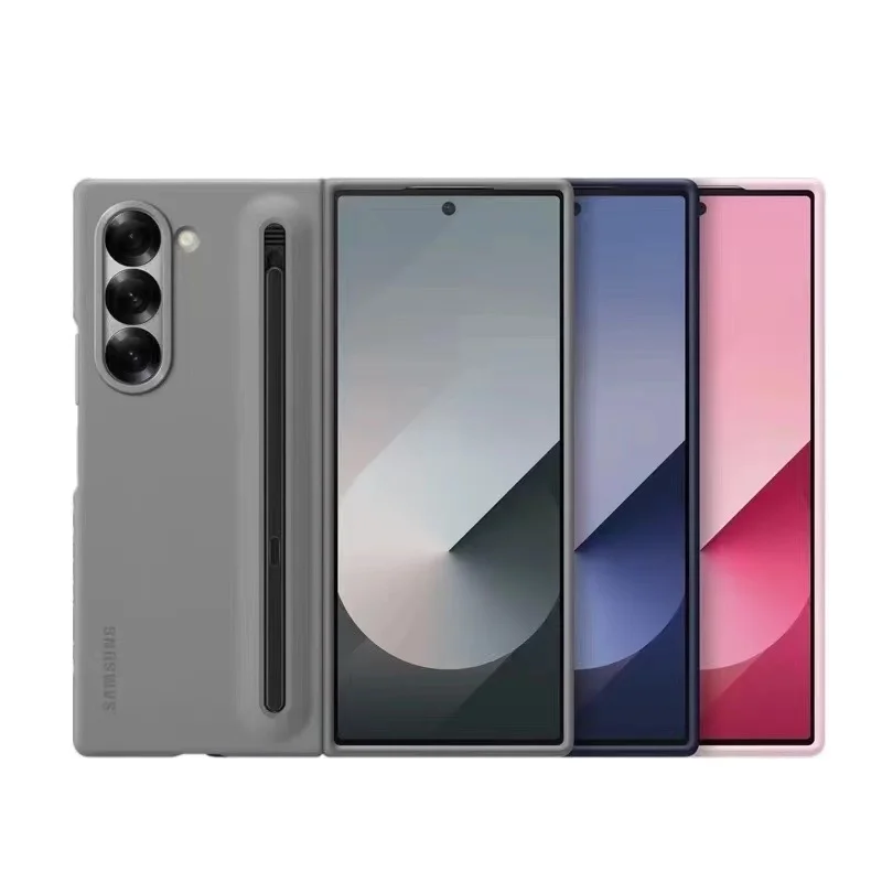 

Складной чехол для Samsung Galaxy Z Fold 6, эластичная ручка из жидкого силикона, дополнительно с закаленной пленкой, противоударный жесткий корпус