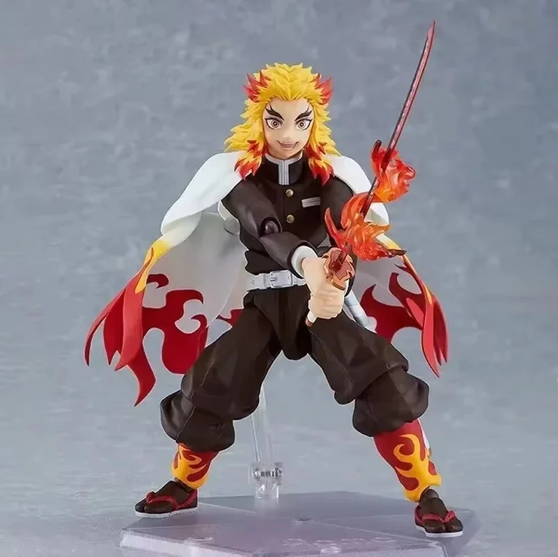 Figura anime Demon Slayer Rengoku Kyoujurou Action Figures Figma # 553 bambola Kimetsu No Yaiba in PVC raccogli modello giocattolo per bambini regalo