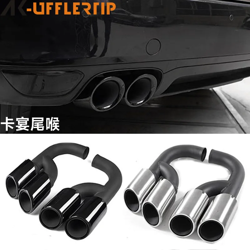 Подходит для 11-24 лет Porsche Cayenne Хвостовое горло Модифицированное GTS Quad Out Тройной черный хвостовой рот Полная серия