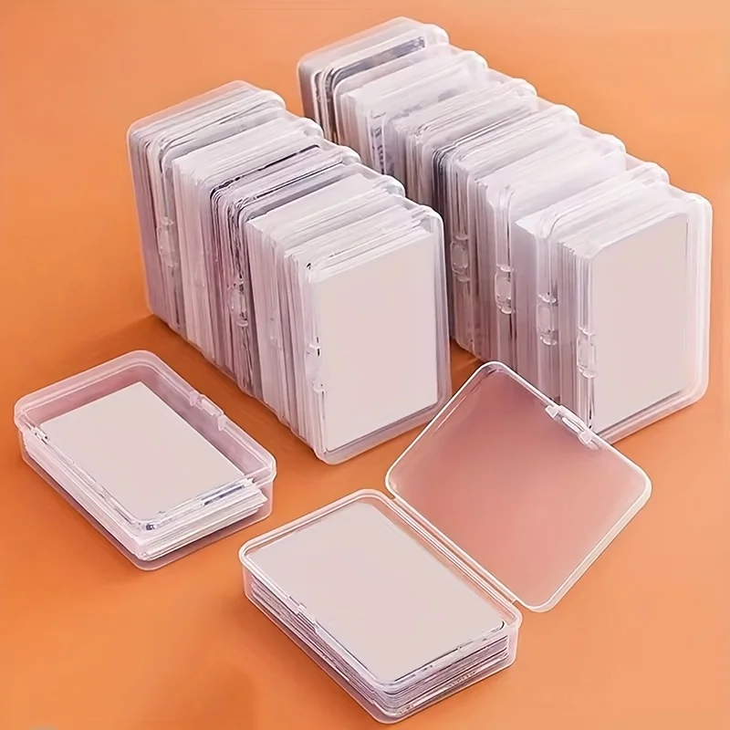 

12pcs Clear Playing Card Storage Box with Lid Stackable Mini Plastic Container for Business Cards Clips Desktop Organizer