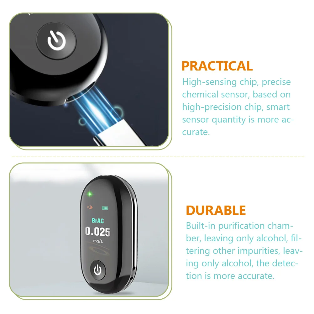 

Alcohol Tester Breathalyzer High Precision Analyzer Portable USB Type C Rechargeable 300 Times Breath Alcohol