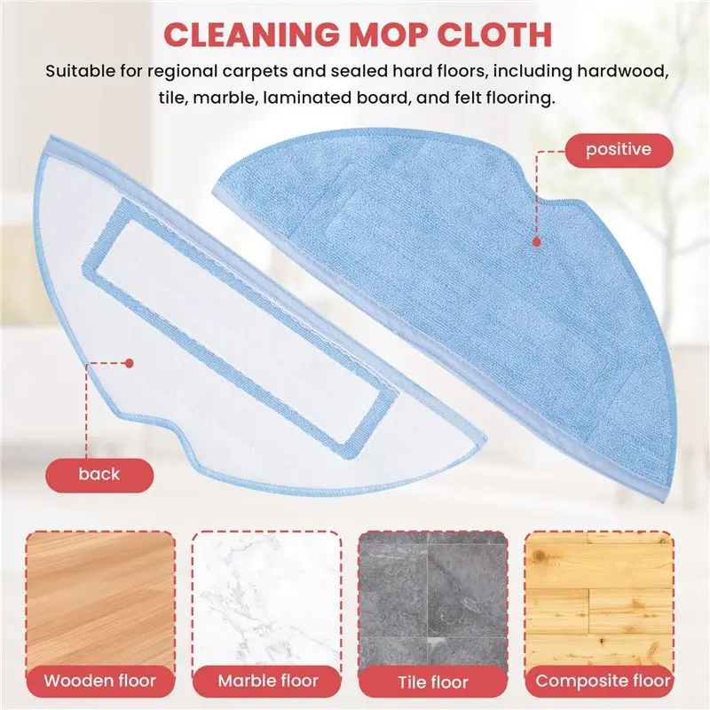 AEE4-7 Pcs For Roborock S7 T7S HEPA Accessory Of Filter Detachable Main Brush Mop Cloth Side Brush Vacuum Cleaner Part