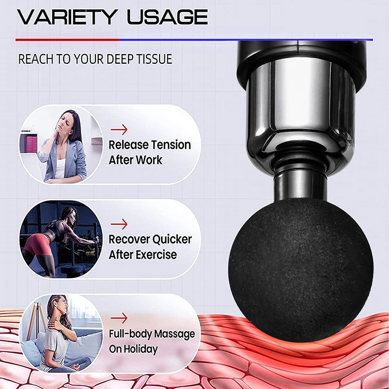 Mini Portable Massage Gun Percussion Massager For Body Neck Deep Tissue Muscle Relaxation Gout Pain Relief Fascia Gun массажер