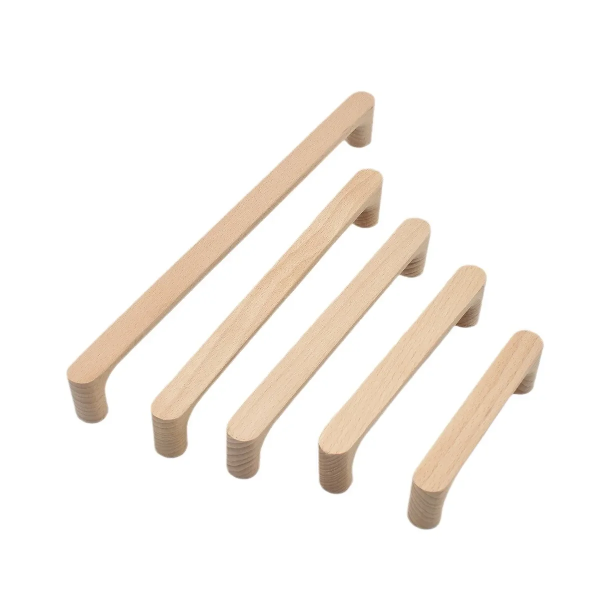 White Oak Wooden Furniture Handles and Knobs Simple Kitchen Cabinet Handle Bedroom Wardrobe Pulls Modern Drawer Round Knob
