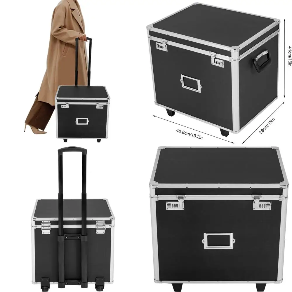 

Портативный передвижной шкаф для документов на колесиках - складной органайзер для хранения для офиса/дома, подходит для документов формата Letter/Legal.