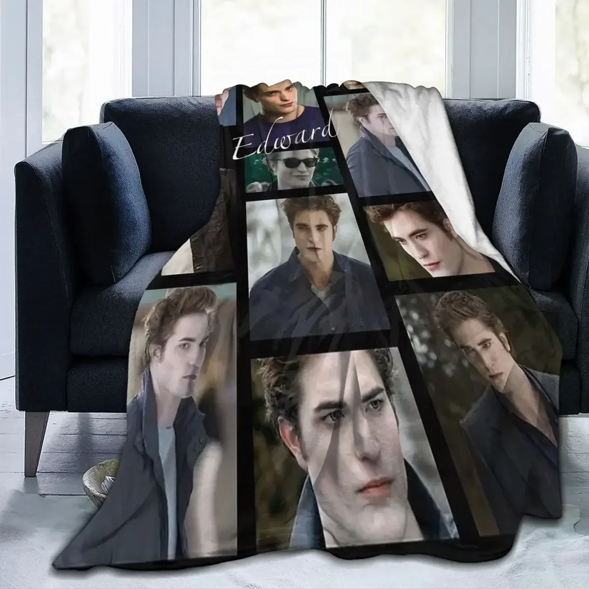 The Twilight Saga Movie Blankets Fleece All Season Robert Pattinson Edward Portable Throw Blankets for Bedding Office Rug Piece