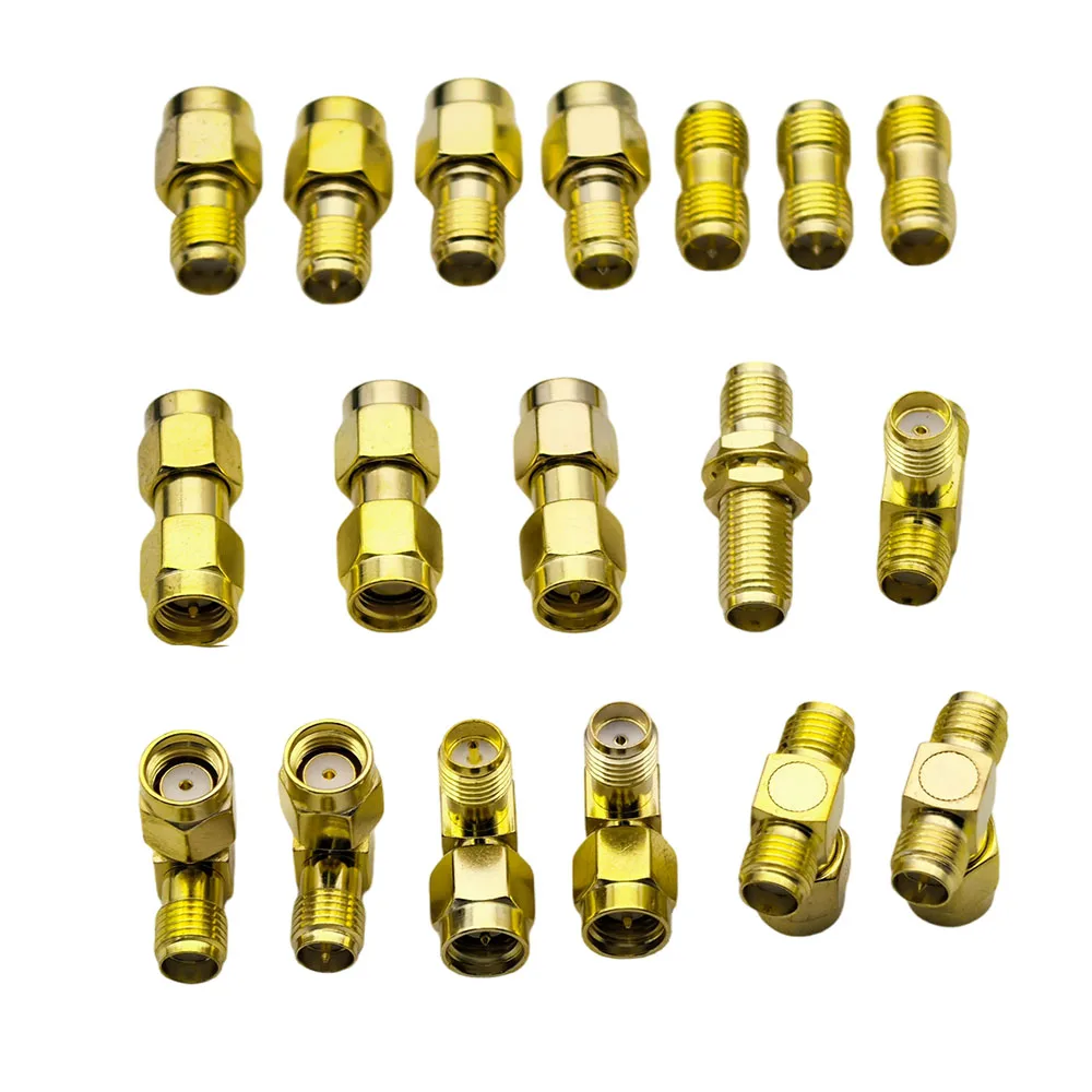 SMA Connectors kit 18Pcs/box SMA RP-SMA Plug Male Jack Female RF Coax Adapter for FPV Drone Antennas WiFi Router Radio Wireless