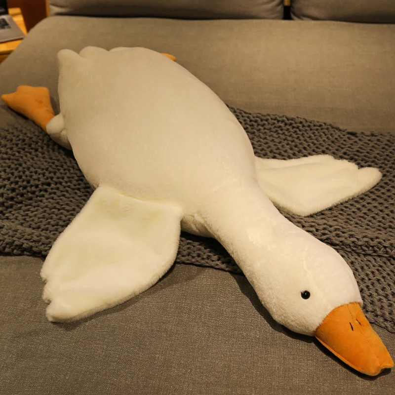 Hot Selling 50-160cm Funny White Goose Plush Stuffed Soft Duck Sleeping Pillow Sofa Cushion Boys Girlfriend Birthday Gift Toy