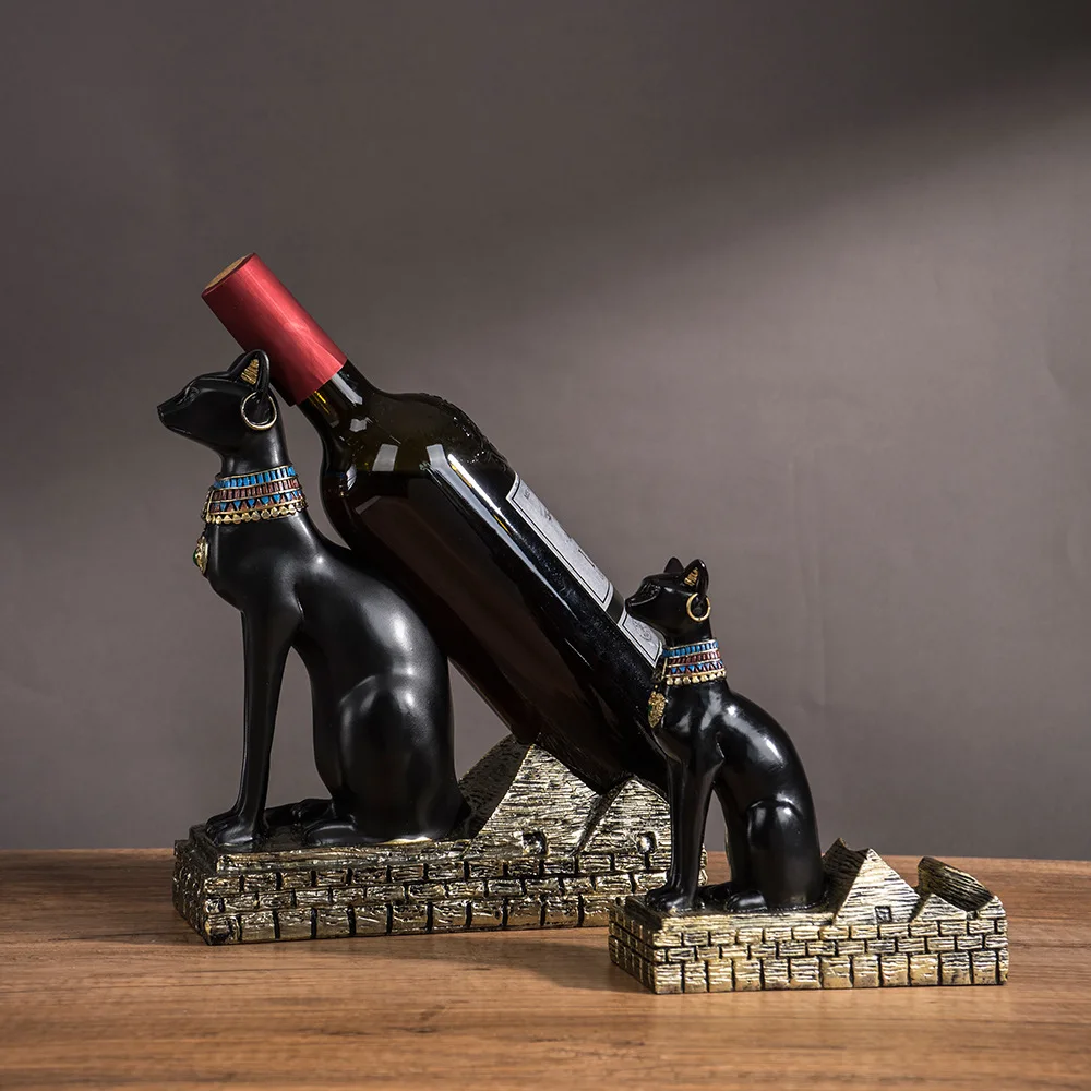 Anubis Wine Rack - Egyptian God Decor for Bar, Creative Wine Holder Sculpture