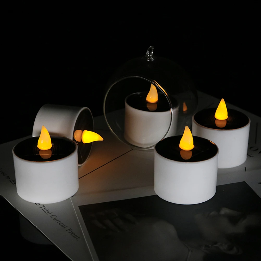 

4pcs Solar Light LED Tealight Solar Energy Flameless Electronic Waterproof Home Decor Wedding Party Gifts