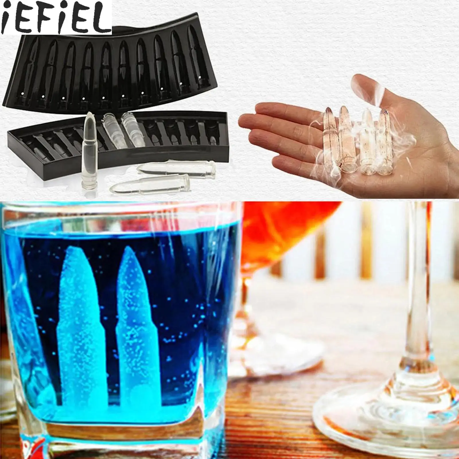 

Silicone Toy Gun Ice Mold and Plastic Bullet Shaped Ice Cubes Tray Easily Detachable DIY Ice Cubes Mold for Ice Cream Tools