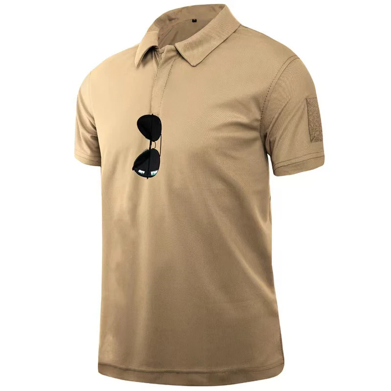 Herren Sommer Quick Dry Pullerover O-Ausschnitt Revers T-Shirts Atmungsaktiv Camping Trekking Wandern Klettern Quick Dry Sport M-4XL T-Shirt – Detail 21