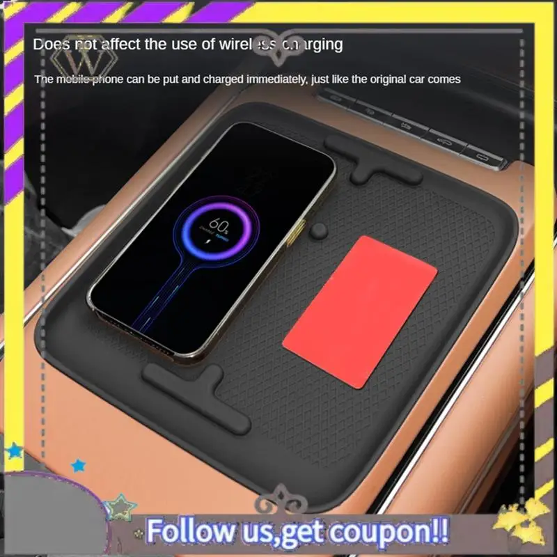 ABXV-Pad di ricarica wireless per telefono cellulare Guarnizione protettiva per pad di ricarica wireless per DONGFENG Voyah Free 2024 Accesso interno dell'auto