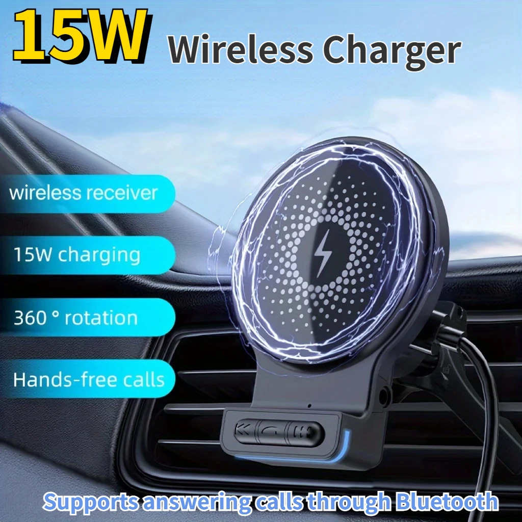 

15W Magsafe Wireless Car Charger for Iphone Xiaomi Samsung Car Magnetic Phone Holder for Phones Supporting Wireless Charging