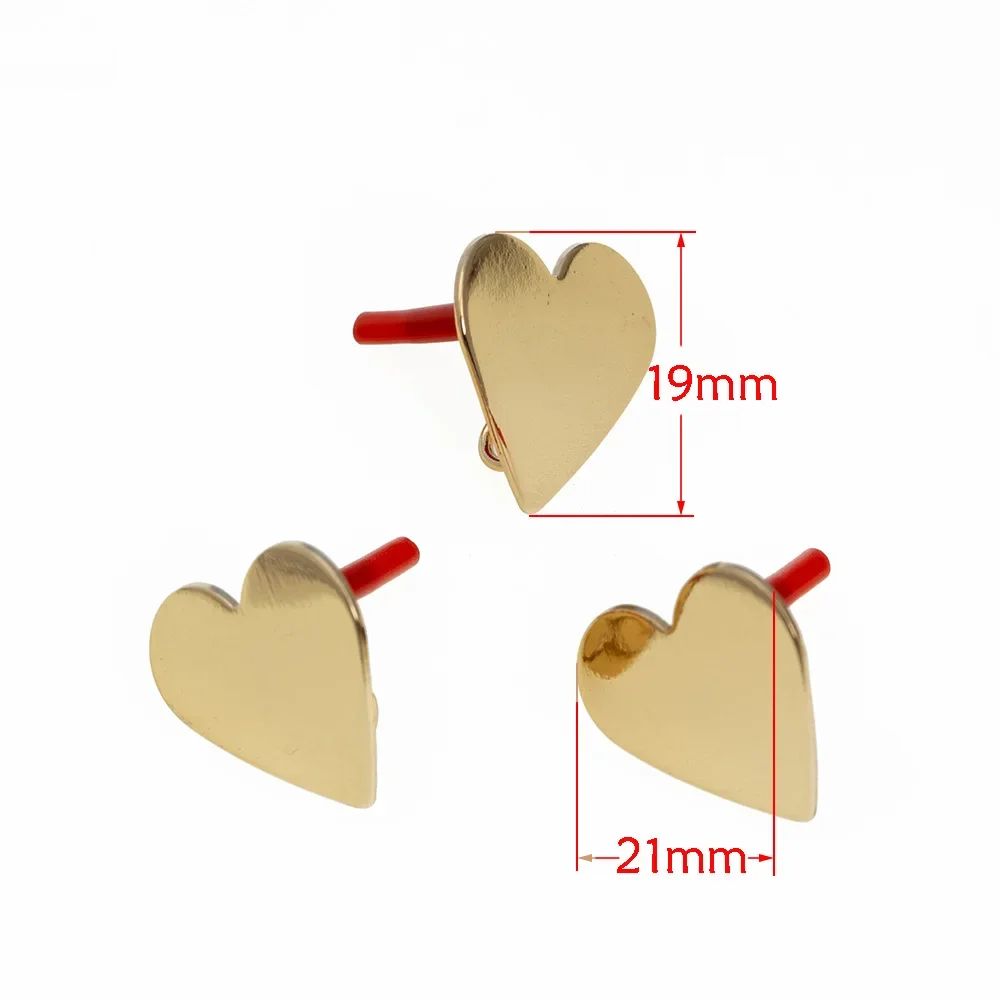 10pcs/set DIY Stainless Steel Earrings Setting Love Heart Stud Earrings Back Eearrings Base for Jewelry Making Accessoiress