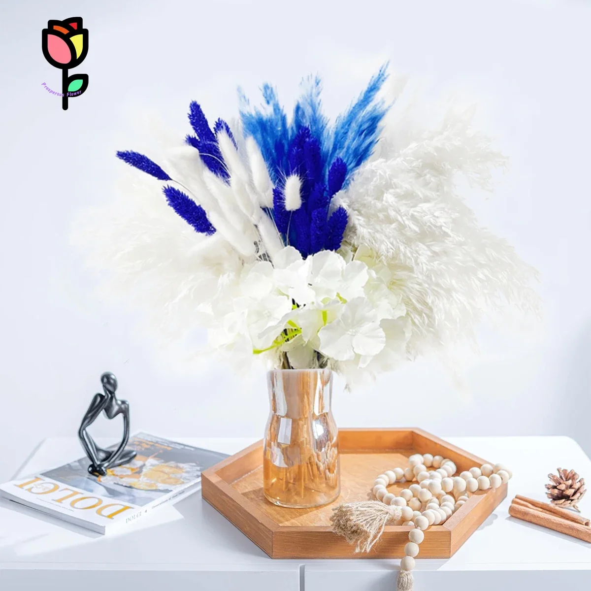 

Pampas Grass Dried Flowers DIY Artificial Flower Simulated Hydrangea Bouquet Valentines Day Gift Phalaris Vases Home Decoration