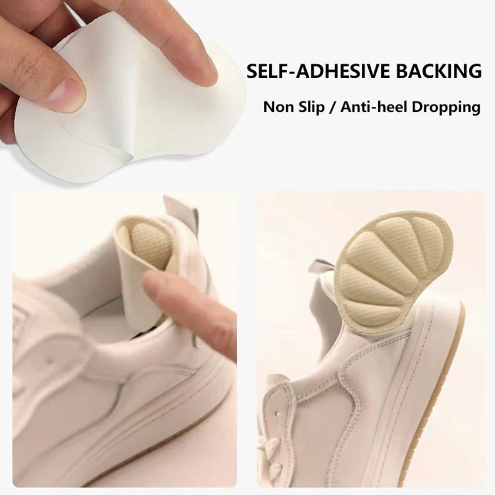 4 أزواج من وسادات الأحذية ذات مقابض الكعب للأحذية وسائد قدم ذاتية اللصق كبيرة جدًا للكعب ومضادة للبثور وبطانات الأحذية وواقيات الكعب