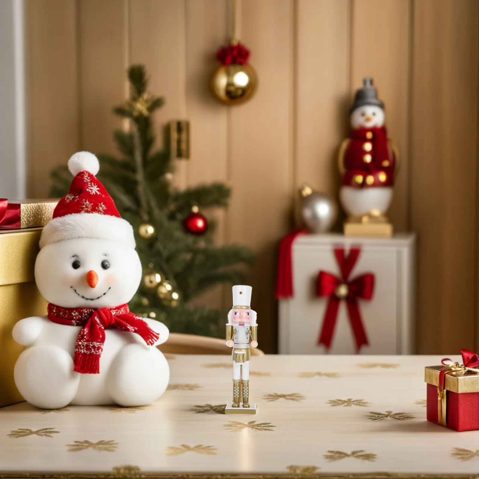 

Christmas Nutcracker Soldier Wooden Classic Red Puppet Decoration 38cm Stable Base Table Kitchen Festive Ornament