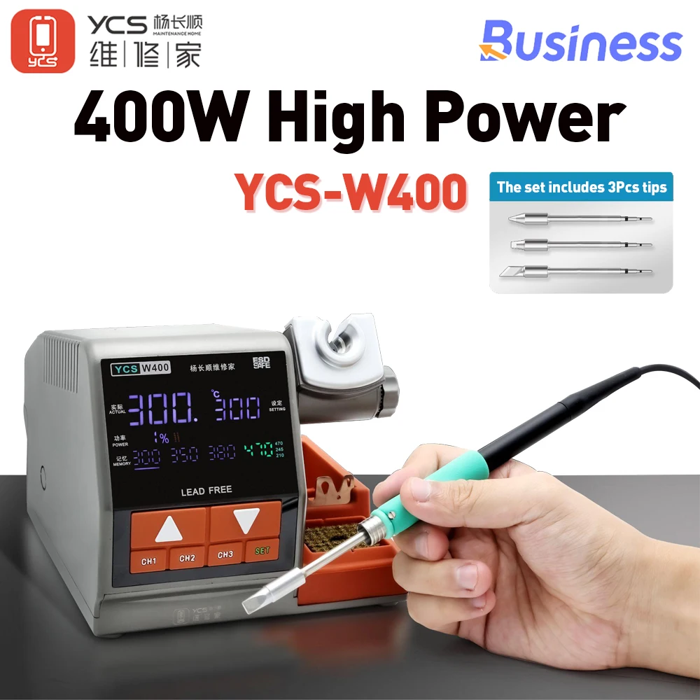YCS W400 High-power การประสาน สถานีเหล็กใช้งานร่วมกับ 470/210/245 จับเคล็ดลับสําหรับเมนบอร์ดซ่อมบัดกรีเหล็กชุดเครื่องมือ