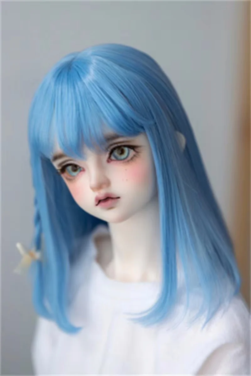 

Парик для куклы BJD/DD, высокотемпературный шелк, 1/3 1/4 1/6, синие, розовые, детские косички, длинные прямые волосы, парик, аксессуары для кукол (без куклы)