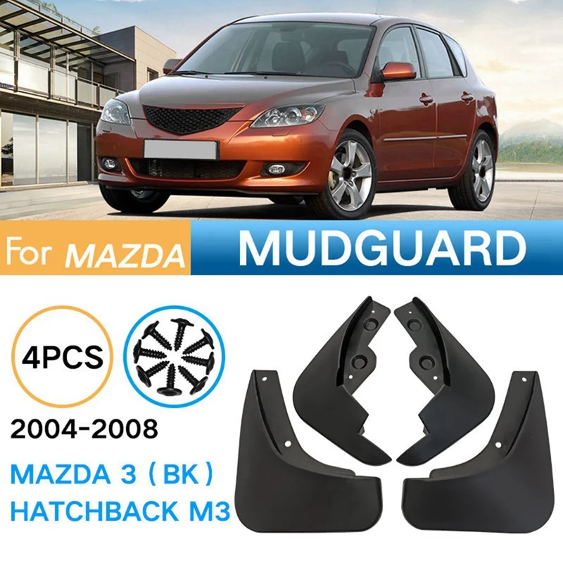 4PCS Car Mudguard Mud Flaps Splash Mud Guard Fender For Mazda 3 2004-2008 Car Accessories